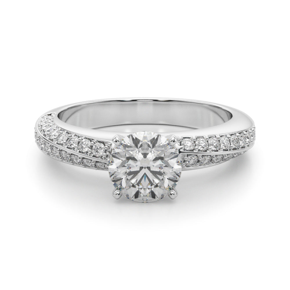 Sculpted Remount Eng Ring Round Diamond Engagement Ring in 10K/14K gold and platinum with certified lab-grown or natural diamonds