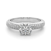 Sculpted Remount Eng Ring Round Diamond Engagement Ring in 10K/14K gold and platinum with certified lab-grown or natural diamonds