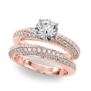Sculpted Remount Eng Ring Round Diamond Engagement Ring in 10K/14K gold and platinum with certified lab-grown or natural diamonds