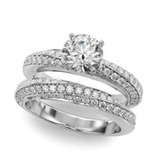 Sculpted Remount Eng Ring Round Diamond Engagement Ring in 10K/14K gold and platinum with certified lab-grown or natural diamonds