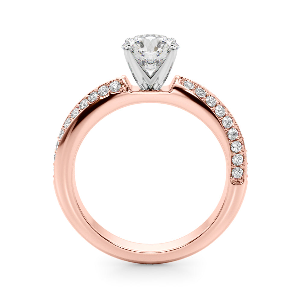 Sculpted Remount Eng Ring Round Diamond Engagement Ring in 10K/14K gold and platinum with certified lab-grown or natural diamonds