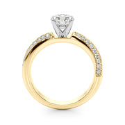 Sculpted Remount Eng Ring Round Diamond Engagement Ring in 10K/14K gold and platinum with certified lab-grown or natural diamonds