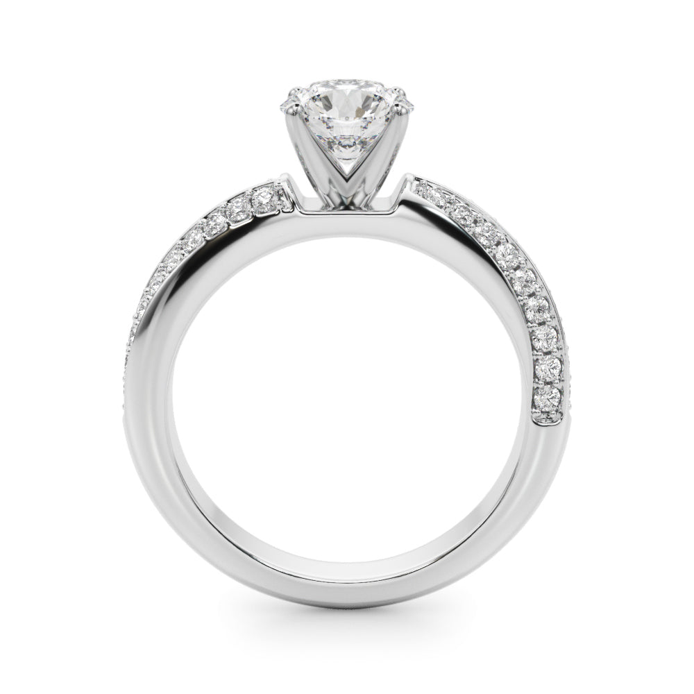 Sculpted Remount Eng Ring Round Diamond Engagement Ring in 10K/14K gold and platinum with certified lab-grown or natural diamonds