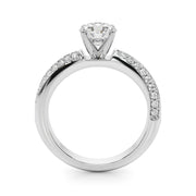 Sculpted Remount Eng Ring Round Diamond Engagement Ring in 10K/14K gold and platinum with certified lab-grown or natural diamonds