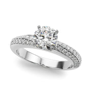Sculpted Remount Eng Ring Round Diamond Engagement Ring in 10K/14K gold and platinum with certified lab-grown or natural diamonds