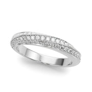Multirow Pave Twisted Shank Half Eternity Ring in Gold & Platinum