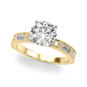 Bespoke Remount Engagement Ring Round Diamond Engagement Ring in 10K/14K gold and platinum with certified lab-grown or natural diamonds
