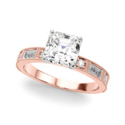 Bespoke Remount Engagement Ring Round Diamond Engagement Ring in 10K/14K gold and platinum with certified lab-grown or natural diamonds