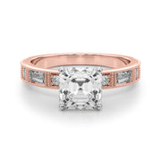 Bespoke Remount Engagement Ring Round Diamond Engagement Ring in 10K/14K gold and platinum with certified lab-grown or natural diamonds