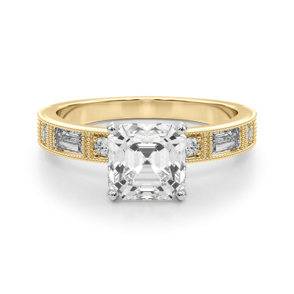 Bespoke Remount Engagement Ring Round Diamond Engagement Ring in 10K/14K gold and platinum with certified lab-grown or natural diamonds
