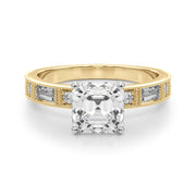 Bespoke Remount Engagement Ring Round Diamond Engagement Ring in 10K/14K gold and platinum with certified lab-grown or natural diamonds