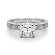 Bespoke Remount Engagement Ring Round Diamond Engagement Ring in 10K/14K gold and platinum with certified lab-grown or natural diamonds