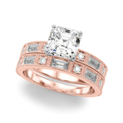 Bespoke Remount Engagement Ring Round Diamond Engagement Ring in 10K/14K gold and platinum with certified lab-grown or natural diamonds