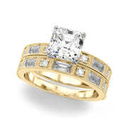 Bespoke Remount Engagement Ring Round Diamond Engagement Ring in 10K/14K gold and platinum with certified lab-grown or natural diamonds