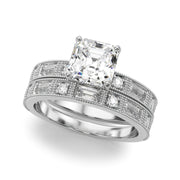 Bespoke Remount Engagement Ring Round Diamond Engagement Ring in 10K/14K gold and platinum with certified lab-grown or natural diamonds