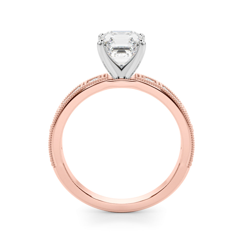 Bespoke Remount Engagement Ring Round Diamond Engagement Ring in 10K/14K gold and platinum with certified lab-grown or natural diamonds