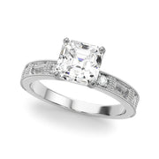 Bespoke Remount Engagement Ring Round Diamond Engagement Ring in 10K/14K gold and platinum with certified lab-grown or natural diamonds