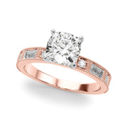 Bespoke Remount Engagement Ring Round Diamond Engagement Ring in 10K/14K gold and platinum with certified lab-grown or natural diamonds