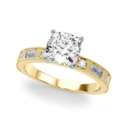 Bespoke Remount Engagement Ring Round Diamond Engagement Ring in 10K/14K gold and platinum with certified lab-grown or natural diamonds