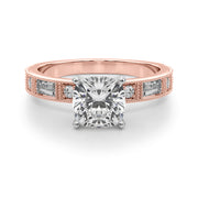 Bespoke Remount Engagement Ring Round Diamond Engagement Ring in 10K/14K gold and platinum with certified lab-grown or natural diamonds