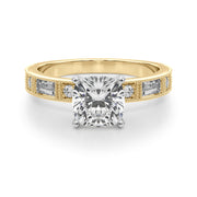 Bespoke Remount Engagement Ring Round Diamond Engagement Ring in 10K/14K gold and platinum with certified lab-grown or natural diamonds