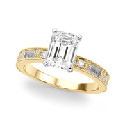 Bespoke Remount Engagement Ring Round Diamond Engagement Ring in 10K/14K gold and platinum with certified lab-grown or natural diamonds