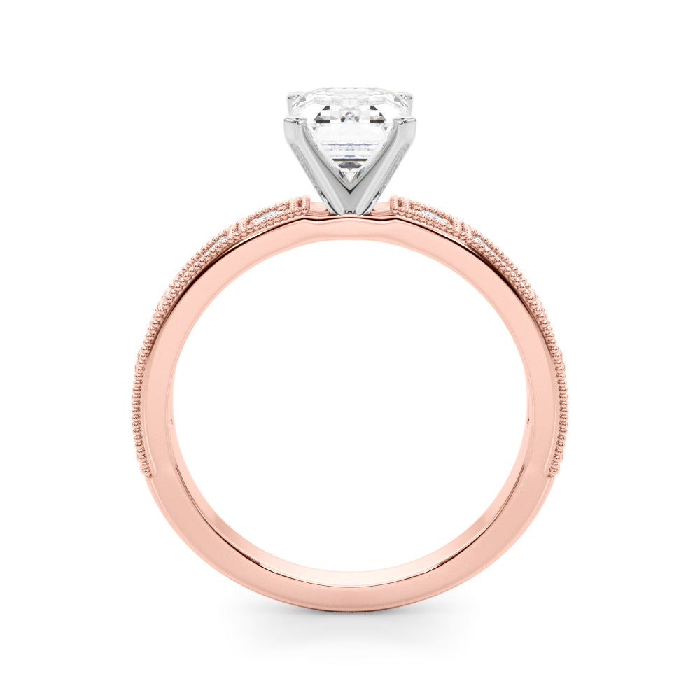 Bespoke Remount Engagement Ring Round Diamond Engagement Ring in 10K/14K gold and platinum with certified lab-grown or natural diamonds