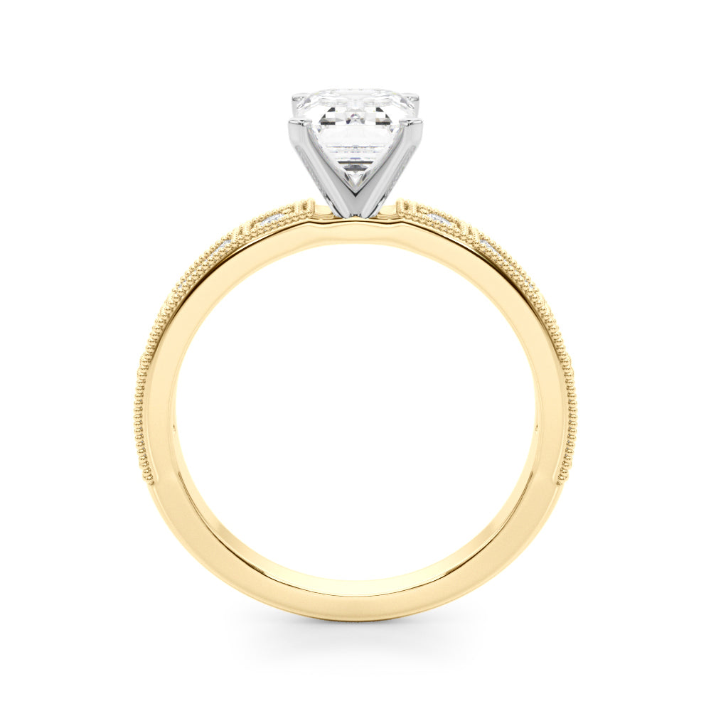 Bespoke Remount Engagement Ring Round Diamond Engagement Ring in 10K/14K gold and platinum with certified lab-grown or natural diamonds