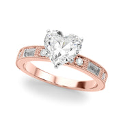 Bespoke Remount Engagement Ring Round Diamond Engagement Ring in 10K/14K gold and platinum with certified lab-grown or natural diamonds