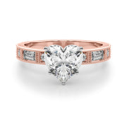 Bespoke Remount Engagement Ring Round Diamond Engagement Ring in 10K/14K gold and platinum with certified lab-grown or natural diamonds
