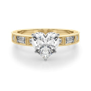 Bespoke Remount Engagement Ring Round Diamond Engagement Ring in 10K/14K gold and platinum with certified lab-grown or natural diamonds