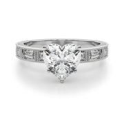 Bespoke Remount Engagement Ring Round Diamond Engagement Ring in 10K/14K gold and platinum with certified lab-grown or natural diamonds
