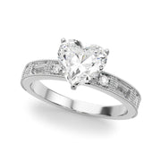 Bespoke Remount Engagement Ring Round Diamond Engagement Ring in 10K/14K gold and platinum with certified lab-grown or natural diamonds