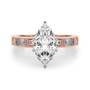 Bespoke Remount Engagement Ring Round Diamond Engagement Ring in 10K/14K gold and platinum with certified lab-grown or natural diamonds