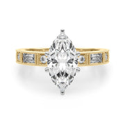 Bespoke Remount Engagement Ring Round Diamond Engagement Ring in 10K/14K gold and platinum with certified lab-grown or natural diamonds