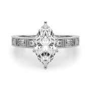 Bespoke Remount Engagement Ring Round Diamond Engagement Ring in 10K/14K gold and platinum with certified lab-grown or natural diamonds