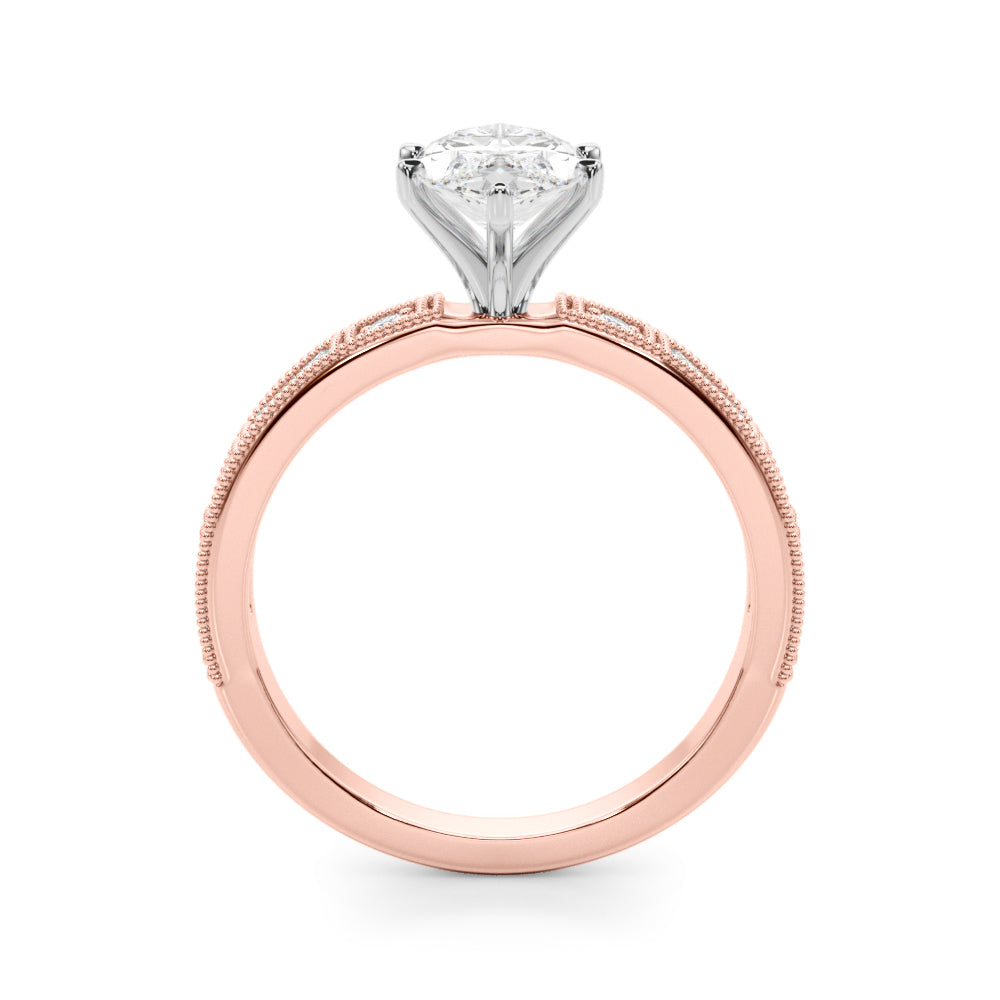 Bespoke Remount Engagement Ring Round Diamond Engagement Ring in 10K/14K gold and platinum with certified lab-grown or natural diamonds