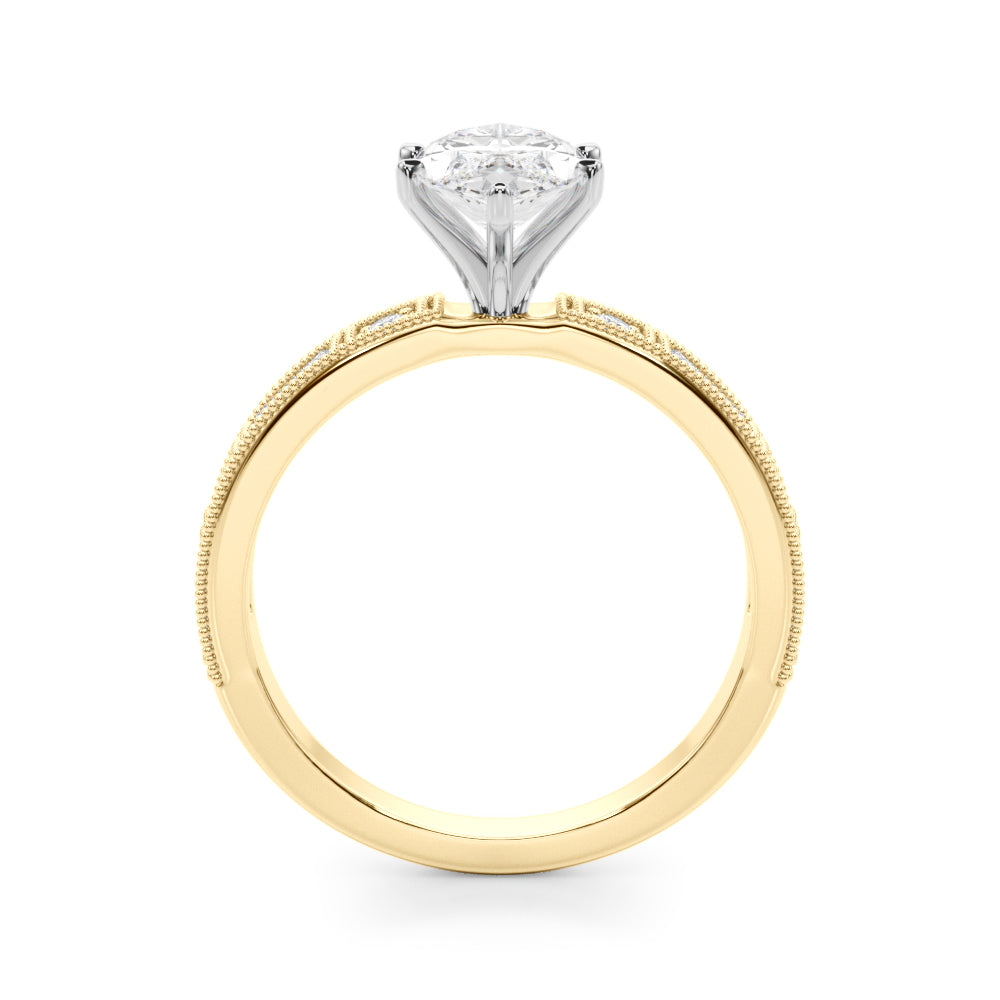 Bespoke Remount Engagement Ring Round Diamond Engagement Ring in 10K/14K gold and platinum with certified lab-grown or natural diamonds