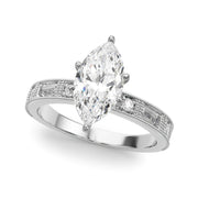 Bespoke Remount Engagement Ring Round Diamond Engagement Ring in 10K/14K gold and platinum with certified lab-grown or natural diamonds
