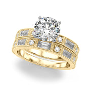 Bespoke Remount Engagement Ring Round Diamond Engagement Ring in 10K/14K gold and platinum with certified lab-grown or natural diamonds