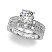 Bespoke Remount Engagement Ring Round Diamond Engagement Ring in 10K/14K gold and platinum with certified lab-grown or natural diamonds