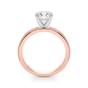 Bespoke Remount Engagement Ring Round Diamond Engagement Ring in 10K/14K gold and platinum with certified lab-grown or natural diamonds