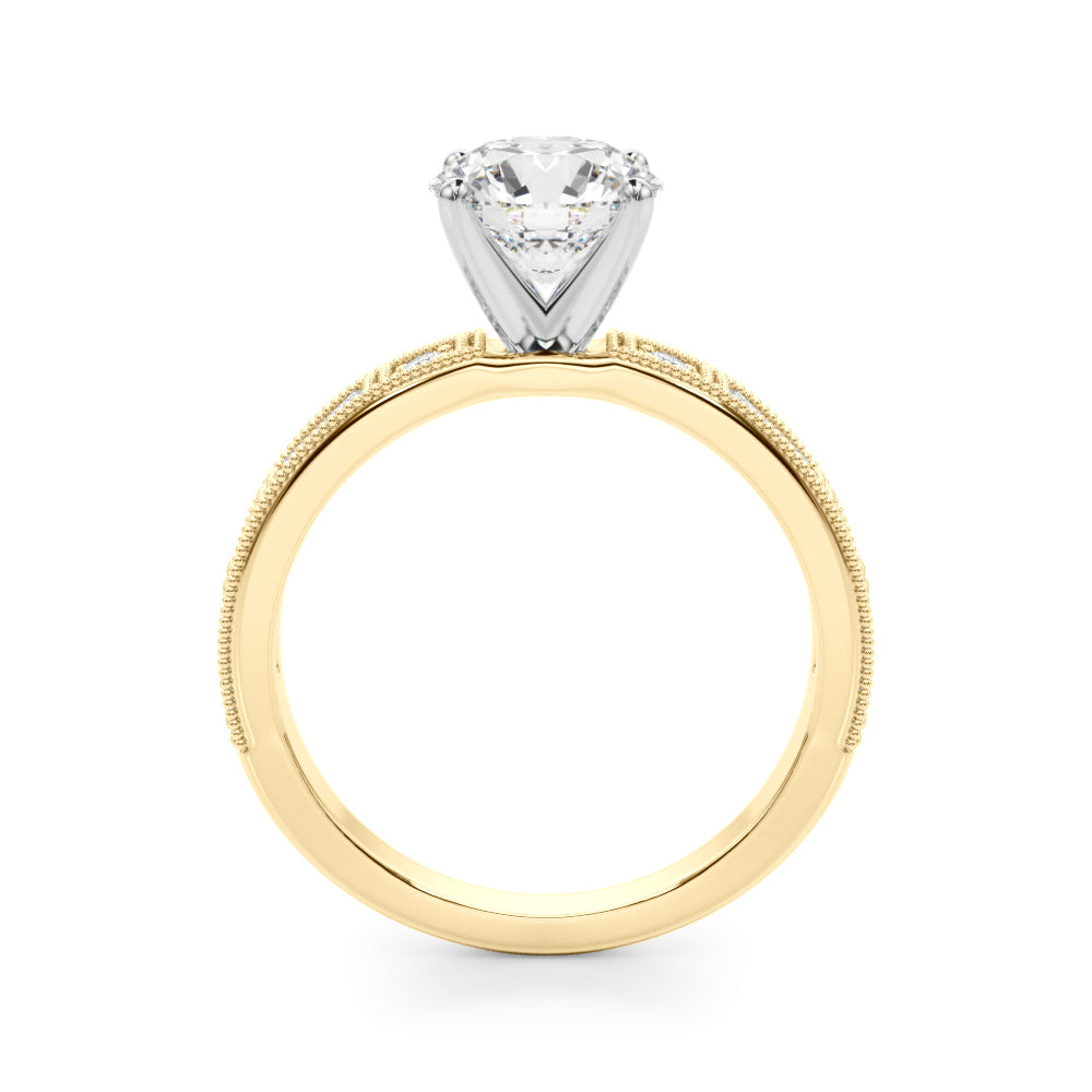 Bespoke Remount Engagement Ring Round Diamond Engagement Ring in 10K/14K gold and platinum with certified lab-grown or natural diamonds