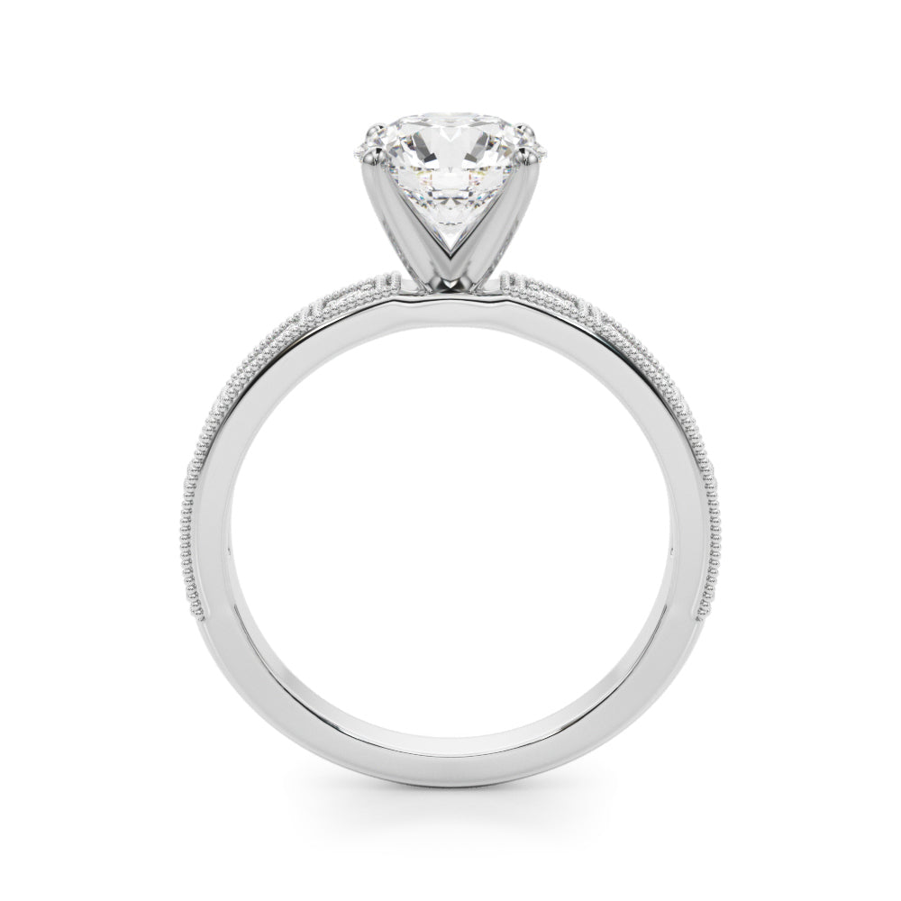 Bespoke Remount Engagement Ring Round Diamond Engagement Ring in 10K/14K gold and platinum with certified lab-grown or natural diamonds