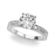 Bespoke Remount Engagement Ring Round Diamond Engagement Ring in 10K/14K gold and platinum with certified lab-grown or natural diamonds