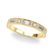 Channel Set Fancy Baguette Half Eternity Ring in 10K/14K gold and platinum with certified lab-grown or natural diamonds