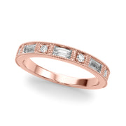 Channel Set Fancy Baguette Half Eternity Ring in Gold & Platinum