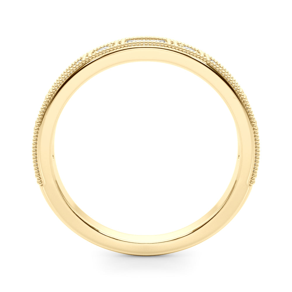 Channel Set Fancy Baguette Half Eternity Ring in Gold & Platinum