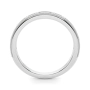 Channel Set Fancy Baguette Half Eternity Ring in Gold & Platinum