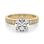 Couture Diamond Eng-Ring Round Diamond Engagement Ring in 10K/14K gold and platinum with certified lab-grown or natural diamonds